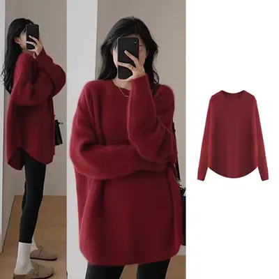 Umisky thế giới đẹp của phụ nữ mùa đông chính hãng áo khoác len hai mặt mới áo len dài giữa - Trung bình và dài Coat