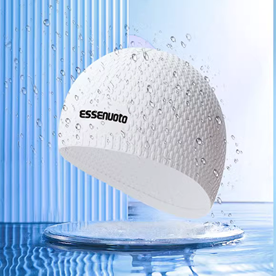 Mũ bơi phụ nữ dài tạo bọt suối nước nóng người lớn trẻ em PU silicone không thấm nước đầu kính bơi thiết bị bơi đặc biệt - Mũ bơi