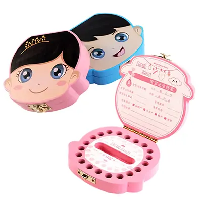 Hộp lưu niệm răng trẻ em Hộp đựng răng trẻ em Hộp sưu tập răng trẻ em Hộp bảo quản răng thay thế cho trẻ em Hộp lưu niệm Lanugo - Quà lưu niệm cho bé / Sản phẩm cá nhân