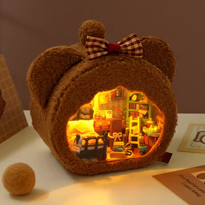 Tự làm túp lều handmade ngôi nhà nhỏ nghệ thuật biệt thự lắp ráp mô hình bằng gỗ cô gái quà tặng đồ chơi - Chế độ tĩnh