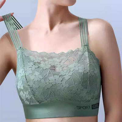 Bộ đồ lót nữ, cho con bú, điều chỉnh, áo ngực nhỏ, chống chảy xệ, làm đẹp gợi cảm, nâng đỡ lưng, áo ngực không vòng thép - Áo ngực ren