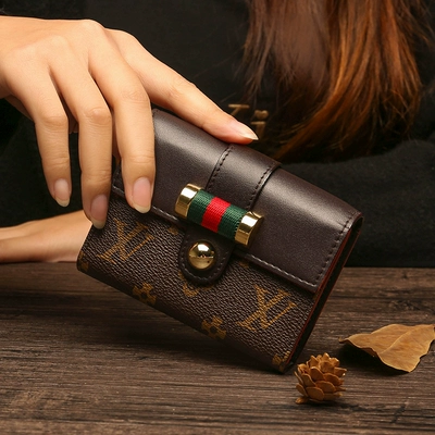 Túi đựng thẻ của phụ nữ Hàn Quốc dễ thương cá tính mini siêu mỏng nhỏ gọn retro đơn giản đa chức năng ví tiền xu đa chức năng túi tất cả trong một - Chủ thẻ