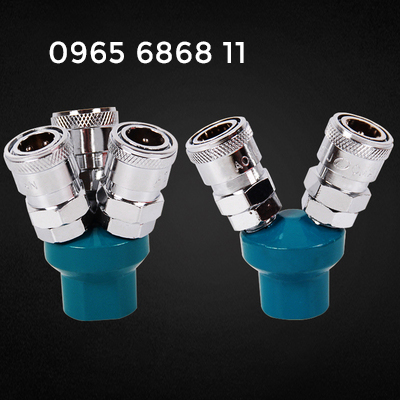 Đầu nối nhanh khí nén chạc 2 và 3 van khí nén 3 đầu cho máy khí nén