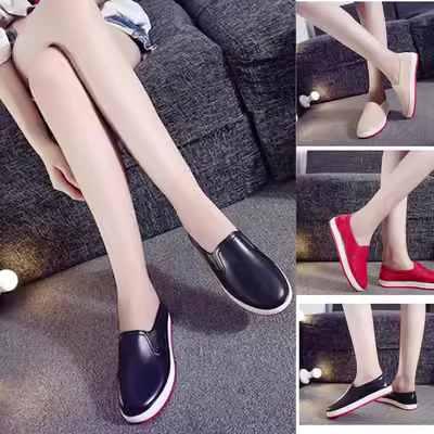 Miệng nông ủng đi mưa phụ nữ Thời trang hàn quốc ống thấp ống ngắn chống trượt nước giày nữ thoáng khí đáy phẳng nhà bếp u-phòng làm việc giày cao su mùa hè - Rainshoes
