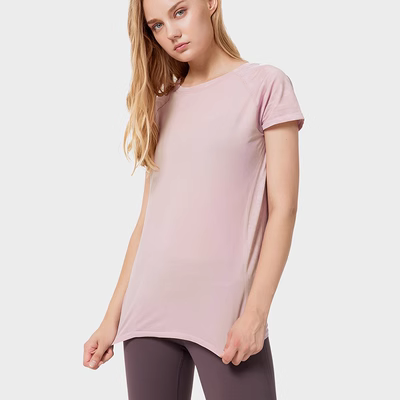 Yvette Barley Vant Thời trang Quần áo thể dục Nữ Nhanh chóng thoáng khí Tập luyện hàng đầu Slim Yoga Thể thao Áo thun ngắn tay - Áo phông thể thao