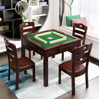 Bàn ăn máy mạt chược gỗ rắn gia dụng mới của Trung Quốc Bàn cờ vua điện sử dụng kép và máy đánh bài bốn cổng máy chơi mạt chược bàn tròn bàn mạt chược đa chức năng - Các lớp học Mạt chược / Cờ vua / giáo dục