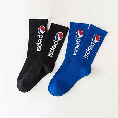 Pepsi vớ bóng rổ hip-hop hip-hop bay dài ống cao thể thao vớ cotton hàng đầu người đàn ông đường phố Hàn Quốc Harajuku - Vớ thể thao