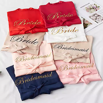 Phụ nữ giản dị trắng dài tay váy ngủ lụa satin đồ ngủ sexy áo choàng tắm cô dâu mùa xuân - Night Robe