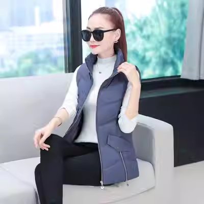 Áo vest nữ mùa thu và mùa đông của phụ nữ dày ấm áp thời trang cộng với size áo khoác cotton MM nữ chất liệu ngắn - Áo vest