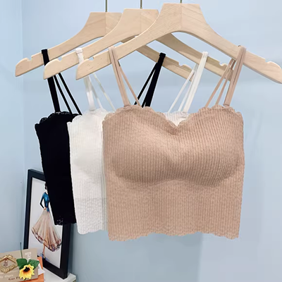 Đồ lót ren nữ cánh hoa tập hợp áo ngực không có vòng thép, ngực nhỏ, nâng lớn, bộ áo lót lưng có thể điều chỉnh vẻ đẹp - Bộ đồ lót