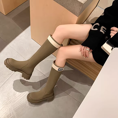 Giày cao quá đầu gối của phụ nữ Giày hiệp sĩ giày cao cổ mùa đông mới cộng với giày da cashmere giữa ống dài đi giày bốt dài - Kính râm
