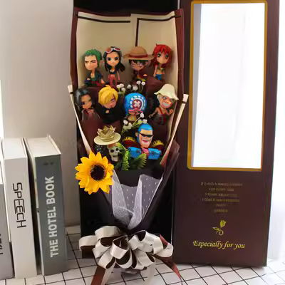 đặc biệt! One Piece Doll Cartoon Bó hoa One Piece Doll Graduation Bouquet Luffy Chopper Sauron Hình - Hoa hoạt hình / Hoa sô cô la