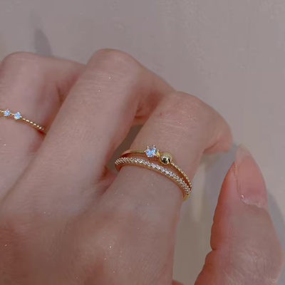 CROCUS Angel Open Ring Nữ Vòng trái tim dễ thương 2020 Trang sức tay thời trang mới - Nhẫn
