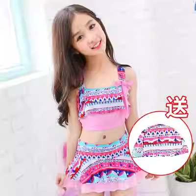 Net Red Áo tắm Cô gái Trẻ em Kỳ nghỉ Duyên hải Đồ bơi trẻ em Nữ Hợp thời trang 2019 Phong cách mới Học sinh siêu cổ tích - Đồ bơi trẻ em