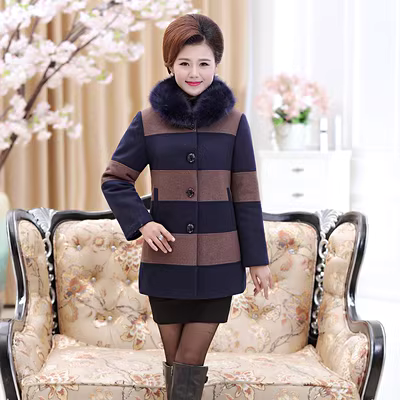 Áo khoác len nữ trung tuổi cashmere cho mẹ trung niên 2019 mùa xuân mới xuân hè và mùa thu áo len trung niên và người cao tuổi - Accentuated eo áo
