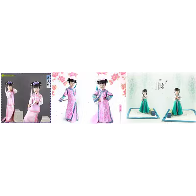 Cho thuê mua bán áo dài trẻ em, trang phục chụp ảnh, trang phục phục vụ studio chụp ảnh, trang phục dân tộc, dễ thương, Hán phục triều Thanh - Trang phục