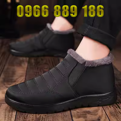 Bề mặt mềm mại vừa cao vừa ấm áp 70-80 năm tuổi giày vải cũ Bắc Kinh giày vải nam cộng với nhung tuyết trượt vào mùa thu và mùa đông - Giay cao