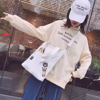 Túi nữ 2020 new ins messenger túi vải hoang dã túi đi học nữ sinh phiên bản hàn quốc Túi xách một vai dễ thương - Túi xách nữ