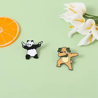 Bán nóng trâm hoạt hình dễ thương bình cà phê hạt cà phê cốc nhỏ giọt trâm kim loại vui nhộn huy hiệu cá tính - Trâm cài