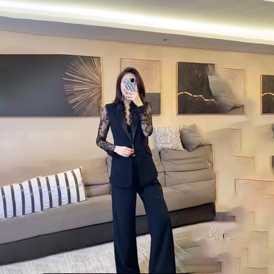 Hàng châu Âu Trạm châu Âu 2020 mùa hè mới phụ nữ tùy chỉnh acetate khâu ren thời trang nhỏ phù hợp với áo khoác nữ - Business Suit