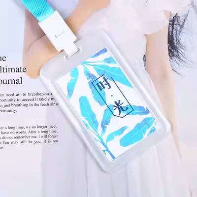 Thẻ giấy phép lao động bộ có dây buộc thẻ huy hiệu trong suốt thẻ học sinh thẻ học sinh bộ thẻ kiểm soát truy cập nhãn chứng chỉ treo cổ thẻ làm việc - Hộp đựng thẻ