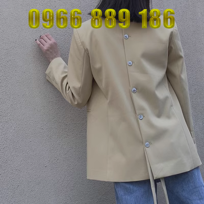 Áo dài đầu xuân mới phù hợp với phiên bản Hàn Quốc của nút phía sau áo khoác có thể tháo rời áo khoác nữ mỏng tay dài - Business Suit