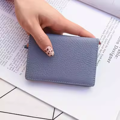 2020 ví ngắn nữ da mới đơn giản màu rắn đa chức năng ví nam đựng tiền nhỏ gọn của phụ nữ - Chủ thẻ
