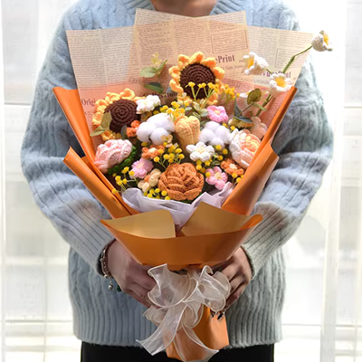 Cherry Maruko Phim hoạt hình Bó hoa Búp bê Tốt nghiệp Làm bằng tay cho trẻ em Quà tặng sinh nhật Búp bê Ngày lễ tình nhân Bó búp bê - Hoa hoạt hình / Hoa sô cô la
