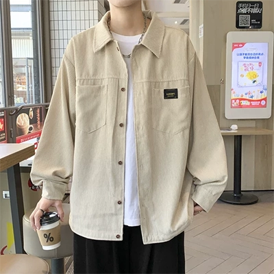 Áo khoác nam 2019 mới công cụ cotton trẻ trung cộng với size quần áo trên quần nhung kẻ nam giản dị cộng với size áo xu hướng - Áo khoác