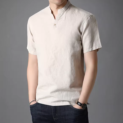 Quần áo mùa hè cho phụ nữ trung niên và cao tuổi trong tay áo sơ mi cotton và vải lanh Các bà mẹ mặc áo phông bằng vải lanh cho bà già cộng với quần áo size - Phụ nữ cao cấp