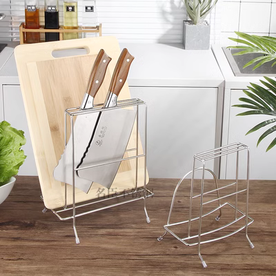 Ưu đãi đặc biệt Giá giữ dao bằng thép không gỉ Dụng cụ nhà bếp Giá đỡ thớt Giá đỡ dao Dao giữ dao Giữ giá bếp - Phòng bếp