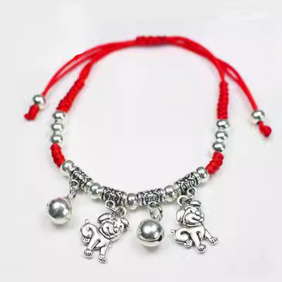 Mua hai tặng một vòng chân cung hoàng đạo Trung Quốc miễn phí cho bạn gái năm sinh của học sinh, sinh viên năm sinh Vòng tay nữ dây đỏ đơn giản - Vòng chân